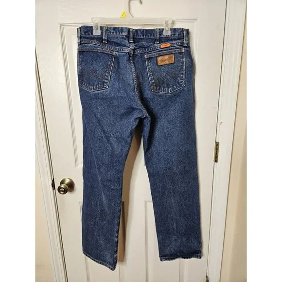 Wrangler FR Flame Resistant Mens Blue Jeans 35x32 CAT 2 Riggs Workwear - Picture 5 of 10